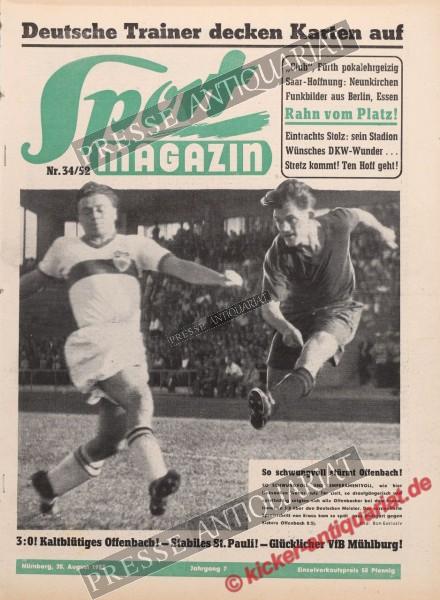 Sportmagazin Nr. 34A, 20.08.1952 bis 26.08.1952