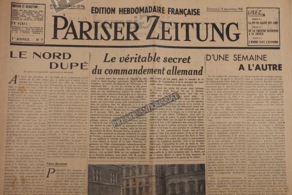 Pariser Zeitung Francaise, 14.11.1943