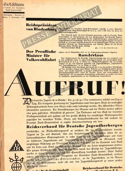 Die Lesestunde, 01.11.1931 bis 14.11.1931