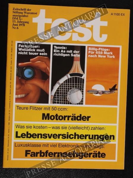 Test Zeitung der Stiftung Warentest, 01.06.1978 bis 30.06.1978