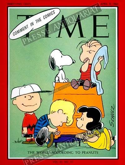 TIME Magazin – Wochenausgabe vom 9. bis 15. April 1965  Titelthema: The World According to Peanuts – Comment in the Comics