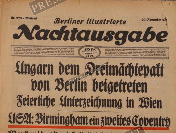 Berliner Illustrierte Nachtausgabe, 20.11.1940 bis 26.11.1940