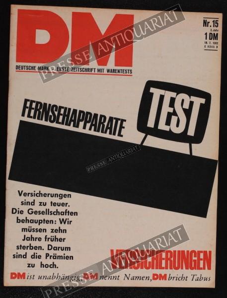 DM Die Deutsche Mark Zeitschrift mit dem Warentest, 16.07.1962 bis 29.07.1962