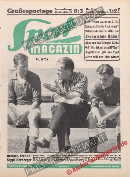 Sportmagazin Nr. 17A, 23.04.1952 bis 29.04.1952