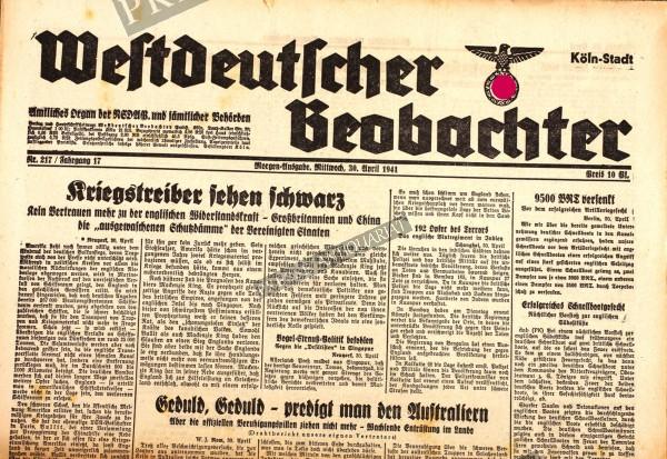 Westdeutscher Beobachter, 30.04.1941
