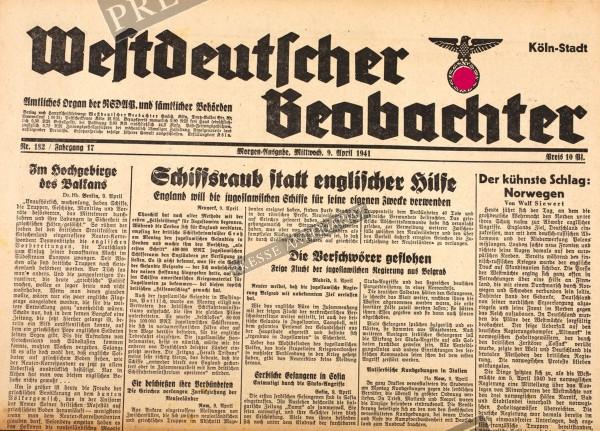 Westdeutscher Beobachter, 09.04.1941