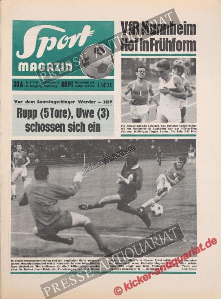 Sportmagazin Nr. 33A, 14.08.1967 bis 20.08.1967