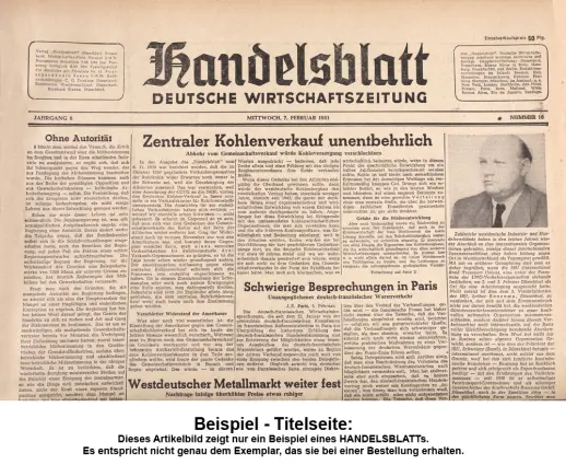 Handelsblatt, 30.12.1950