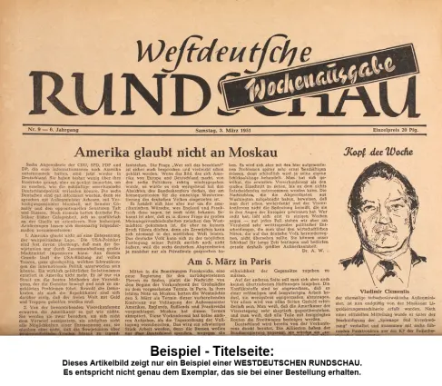 Westdeutsche Rundschau, 21.01.1950 bis 27.01.1950
